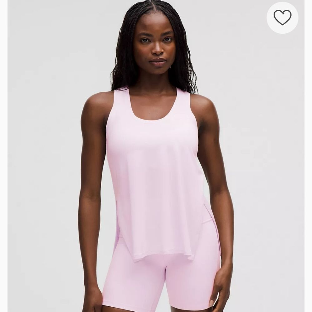 Lululemon Modal Silk Side Slit Pink Athletic Tank Top - Size XXS